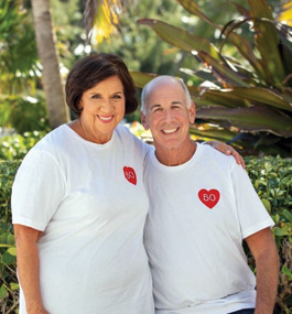 THEY HEART LOUIE LOVE: Palm Beach, Florida, residents Hermine Stern Leiderman ’67 and Michael Leiderman ’66 toasted their 50th wedding anniversary in June 2019.